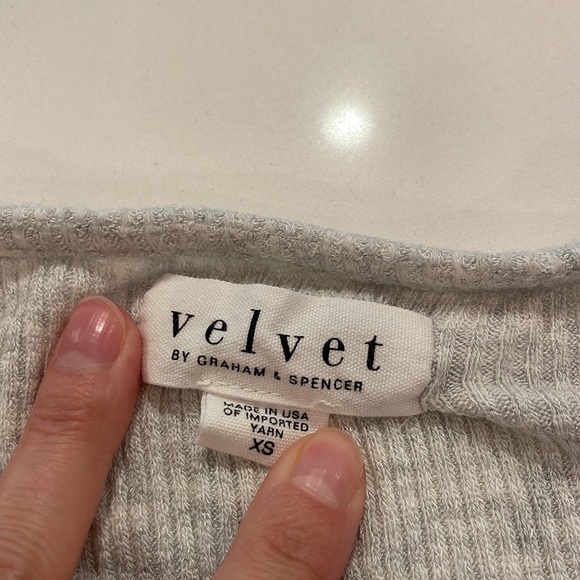 Light grey Velvet by Graham & Spencer light sweater, gently used, XS - Picture 2 of 5